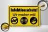 Holzschild Hinweis 30x20cm Infektionsschutz Wir machen mit Produktbild-Vorschau 2
