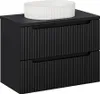 Waschtisch 80cm, in schwarz, gerillte Front, Produktbild-Vorschau 1