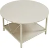 A round coffee table with a lower shelf and a metal frame, shown from a slightly elevated angle against a white background. Produktbild-Vorschau