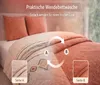 Baumwolle Bettwäsche 4-teilig Set 155x200 cm Beige Muster Produktbild-Vorschau 3