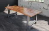 Essgruppe 220 cm Mango naturfarben A-Gestell silber mit 6 Produktbild-Vorschau 3