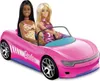 Two Barbie dolls in a pink convertible. Náhľad obrázku produktu