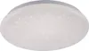 A close-up, front-facing view of a white, circular LED ceiling light with a subtle starry sky effect. Produktbild-Vorschau