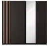 AX LIVING Kleiderschrank schwarz mit Spiegel 202 cm – Produktbild-Vorschau 3
