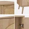 Collage of close-up shots of a wooden cabinet with rattan inserts. Anteprima dell’immagine prodotto