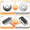 A collage comparing two types of washers and two types of pastry wheels, highlighting differences in material and rust resistance. Produktbild-Vorschau