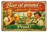 Blechschild 20x30cm Bier ist gesund Prost Retro Produktbild-Vorschau 1
