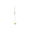 A single gold-plated star-shaped candleholder with a white candle. Produktbild-Vorschau