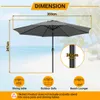 Izrielar Sonnenschirm Ø350cm, Gartenschirm, ohne knickbar, Produktbild-Vorschau 2