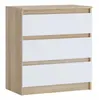 Moderne Kommode  mit 3 Schubladen | Weißer Beistellschrank Produktbild-Vorschau 2