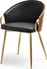 Chaise de salle à manger CERYS - noyer / noir / or Voir les images du produit 1