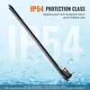 A linear actuator is shown against a light blue background with water droplets and large, translucent 'IP54' text. Produktbild-Vorschau