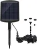 A solar-powered water pump kit with a solar panel, pump, and various nozzle attachments, displayed against a white background. Produktbild-Vorschau