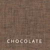 A close-up texture shot of a woven material with the word 'CHOCOLATE' printed on it. Anteprima dell’immagine prodotto