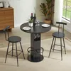 Zestaw barowy, czarny, okrągły stół o średnicy 80 cm z 2 Podgląd zdjęcia produktu 1