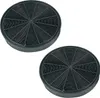 Two black circular carbon filters for a kitchen hood, presented on a white background. Anteprima dell’immagine prodotto