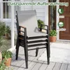 COSTWAY, zestaw 4 krzeseł ogrodowych, krzesła do układania Podgląd zdjęcia produktu 7