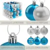 tectake® Weihnachtskugeln 64er-Set in SIlber und Blau Produktbild-Vorschau 4