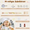 COSTWAY Kinderküche Holz, Spielküche mit 14 Zubehörteilen, Produktbild-Vorschau 4