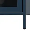 Close-up of the bottom corner and leg of a dark blue cabinet. Podgląd zdjęcia produktu
