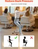 A woman sitting on a stool working on another person's hair, with diagrams illustrating good posture. Náhled obrázku produktu