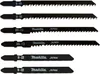Six jigsaw blades are laid out horizontally against a white background. Produktbild-Vorschau