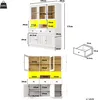 Flieks Armoire de cuisine Hochschrank avec LED, buffet de Voir les images du produit 5