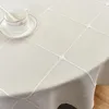 Kulatá ubrus, vzhled lnu, 150 cm, omyvatelná, bílá, Náhled obrázku produktu 3