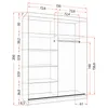 Kleiderschrank Schwebetürenschrank Schrank 150 cm Weiß/Weiß Produktbild-Vorschau 4
