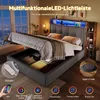 Hydrauliczne łóżko tapicerowane Flieks 90x200cm z półką Podgląd zdjęcia produktu 6