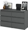 Kommode mit 6 Schubladen Grau Matt 100x33,5x71,5 Sideboard Produktbild-Vorschau 6