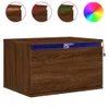 The Living Store Wand-Nachttisch mit LED-Leuchten Braun Produktbild-Vorschau 3