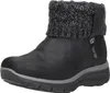 A single black boot with a knitted gray cuff is shown against a white background. Voir les images du produit
