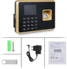 A collage showing a fingerprint time clock and its accessories. Náhled obrázku produktu