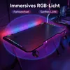 Gaming-Tisch – RGB-Beleuchtung – Getränkehalter – Schwarz – Produktbild-Vorschau 4