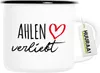 Huuraa Emaille Tasse Ahlen verliebt 300ml Vintage Produktbild-Vorschau 1