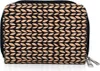 A close-up, front-facing view of a small zippered pouch with a leaf-like pattern. Produktbild-Vorschau