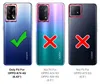 Three phone backs showing compatibility for a phone case. One shows a checkmark, indicating it fits, while the other two show X marks, indicating they do not fit. Anteprima dell’immagine prodotto
