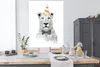 MuchoWow® Poster Löwe - Schleife - Party - Hut 120x160 cm - Produktbild-Vorschau 3