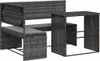 vidaXL Gartensofa in L-Form mit Tisch und Kissen Grau Poly Produktbild-Vorschau 1