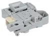 A close-up studio shot of a gray plastic appliance door lock mechanism. Produktbild-Vorschau