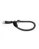 A black dog collar with a metal ring and leather accents is displayed against a white background. Anteprima dell’immagine prodotto