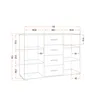 A technical drawing of a sideboard with dimensions indicated. Náhľad obrázku produktu