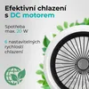 Close-up of a fan grille with text overlay and greenery. Náhled obrázku produktu