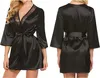 Satin-Set - Damenunterwäsche - Bademantel mit Spitze - Produktbild-Vorschau 4