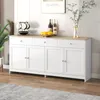 UnboxG Sideboard mit 4 Türen und 3 Schubladen, Weiß & Produktbild-Vorschau 10