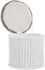KRINES HOME  Rattan Bad Hocker Wäschekorb Rund Weiß mit Produktbild-Vorschau 9