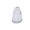 A front view of a white Nike Court Vision Lo NN sneaker with coral accents. Produktbild-Vorschau
