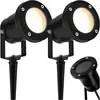 2× LED Gartenstrahler GU10 IP65 mit Erdspieß, Gartenleuchte Produktbild-Vorschau 1