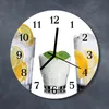 Glasuhr Wanduhr Küchenuhr Echt-Glas 30fi cm Zitrone gelb Produktbild-Vorschau 2